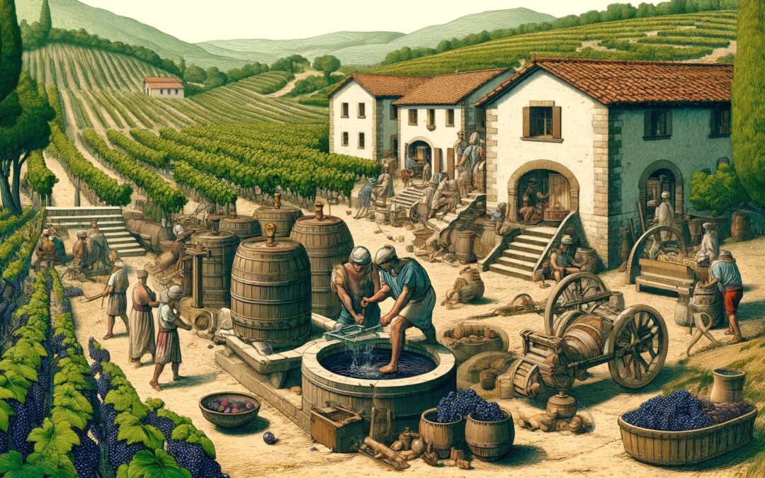 Roman Vineyards and Wine Production in the 1st Century AD: The Taste of Empire